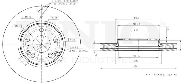 Диск тормозной (Unio). Артикул BRD-20298