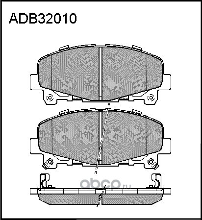 Колодки тормозные дисковые | перед | (Allied Nippon). Артикул ADB32010