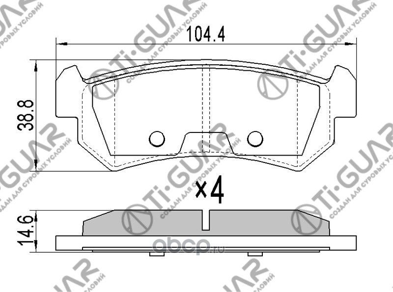 Тормозные колодки (TI-Guar). Артикул TG3348