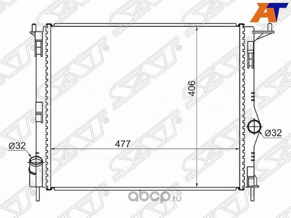Радиатор RENAULT LOGAN 1.41.6 без кондиционера 08 (SAT). Артикул SGRN000208R