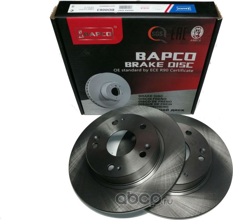 Диск тормозной зад. HONDA Civic 06-09, Civic Type R 07-12,Civic VIII ( (Bapco). Артикул BD0063