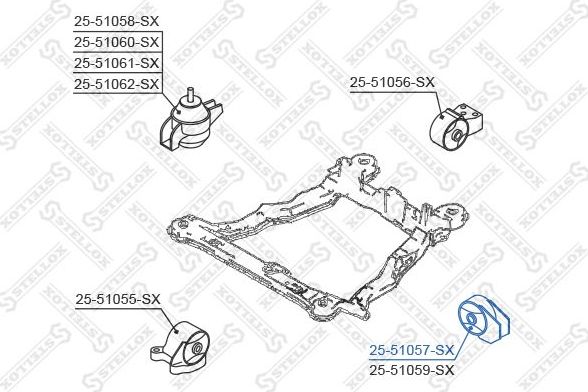 Подушка (опора) двигателя Stellox. Артикул 25-51057-SX