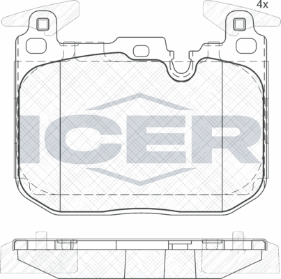 Тормозные колодки Icer. Артикул 182093-203