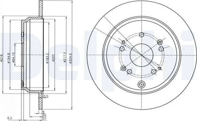 Тормозной диск Delphi. Артикул BG4064C
