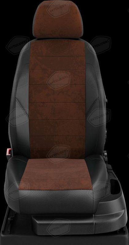 Чехлы Автолидер на сидения для Nissan Terrano 3 2014-2016, цвет Шоколад/Чёрный. Артикул NI19-1504-EC42