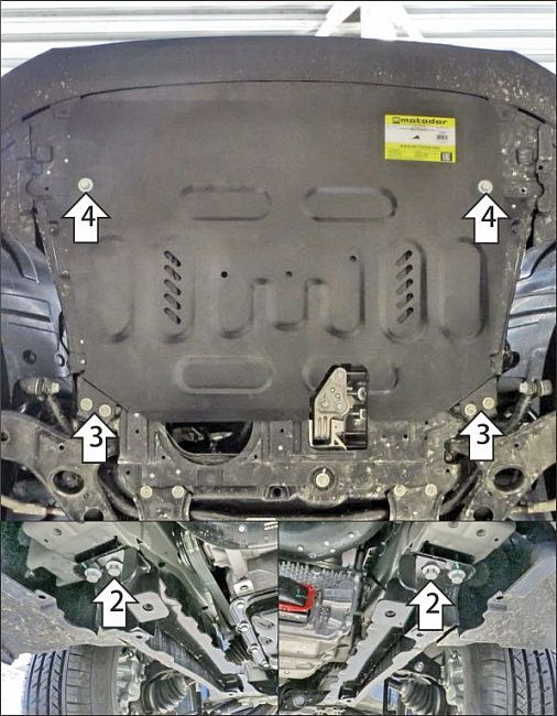 Защита Мотодор для картера и КПП Livan X6 Pro 2023-2026. Артикул 74703