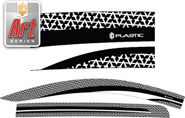 Дефлекторы СА Пластик для окон (Серия "Art" белая) Mitsubishi L200 V 2015-2018. Артикул 2010031411575