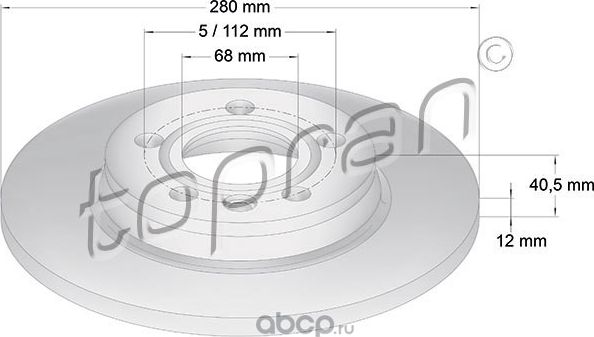Диск тормозной (Hans Pries) Hans Pries. Артикул 108915