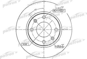 Тормозной диск Patron передний для Citroen Saxo 1996-2004. Артикул PBD1221
