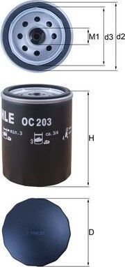 Масляный фильтр Mahle. Артикул OC 203