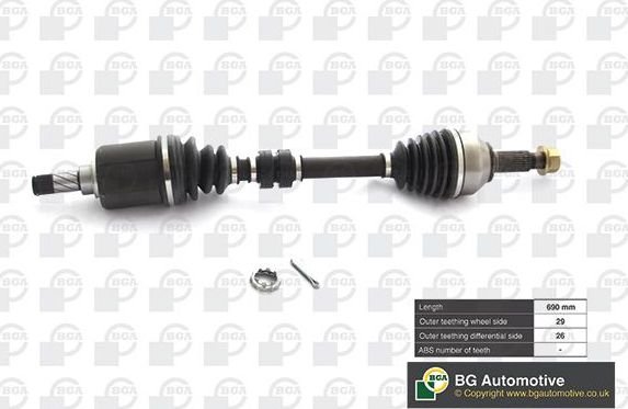 Полуось (привод в сборе, приводной вал) BGA. Артикул DS6315L