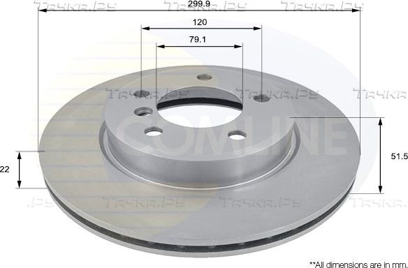 Тормозной диск Comline передний для BMW 3 IV (E46) 1998-2007. Артикул ADC1712V