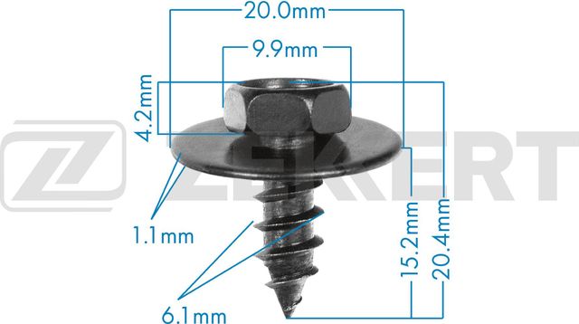 Клипса Zekkert (Металл). Артикул BE-3530