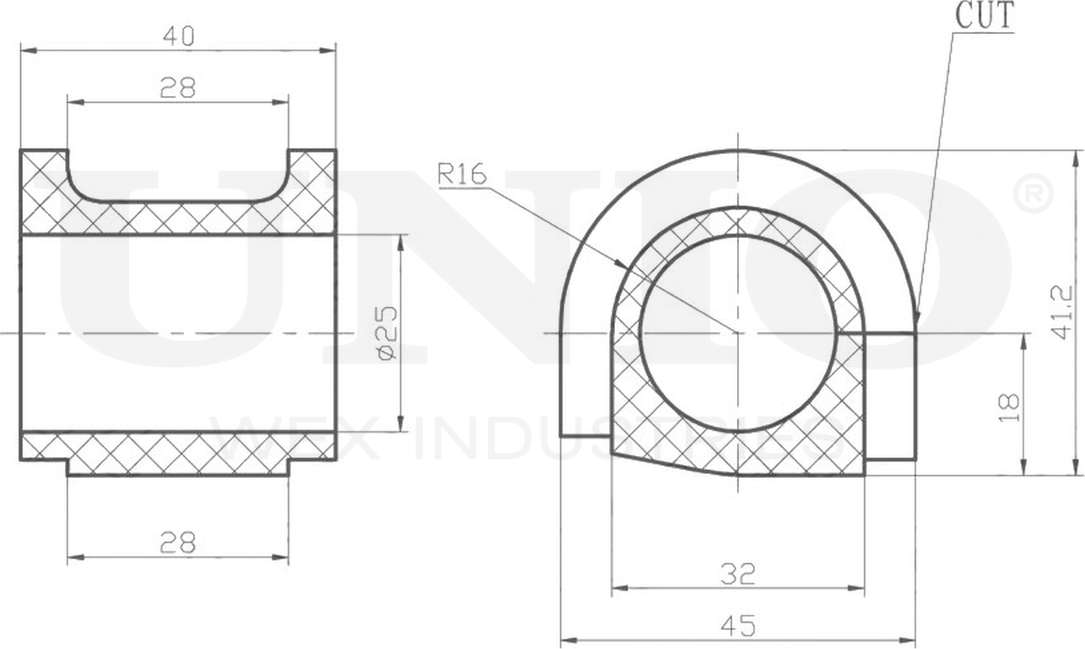 Втулка стабилизатора (Unio). Артикул RMP-10106