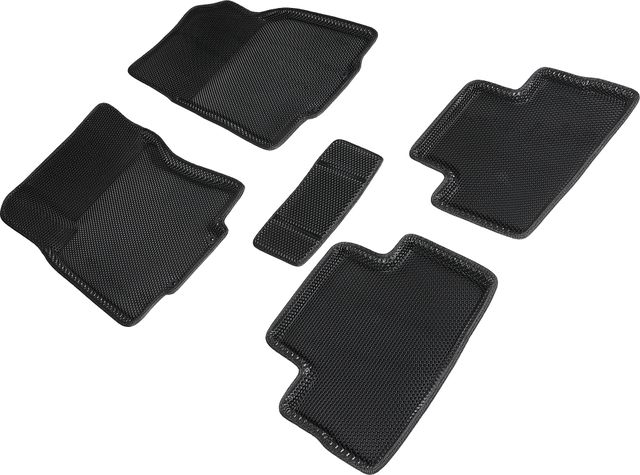 Коврики Seintex 3D EVA Соты для салона Nissan Qashqai II (Российская сборка) 2015-2026 ЧЕРНЫЕ. Артикул 95211