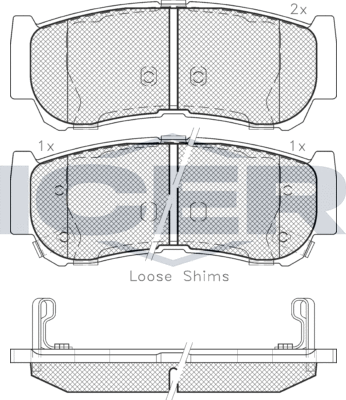 Тормозные колодки Icer. Артикул 181829