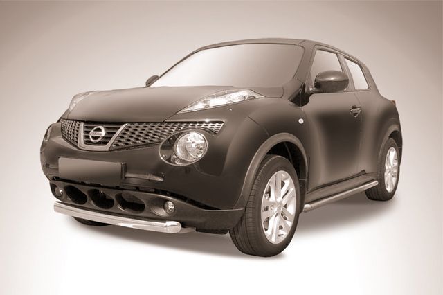 Защита Slitkoff переднего бампера d76 короткая для Nissan Juke 4WD 2010-2019. Артикул NJ4WD-001