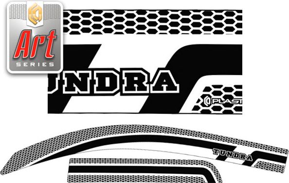 Дефлекторы СА Пластик для окон (Серия "Art" черная) Toyota Tundra Double Cab 2007-2013. Артикул 2010031510346