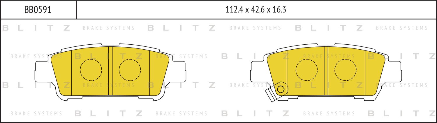 Колодки тормозные TOYOTA AVENSIS/PREVIA 01- задн. (Blitz) Blitz. Артикул BB0591