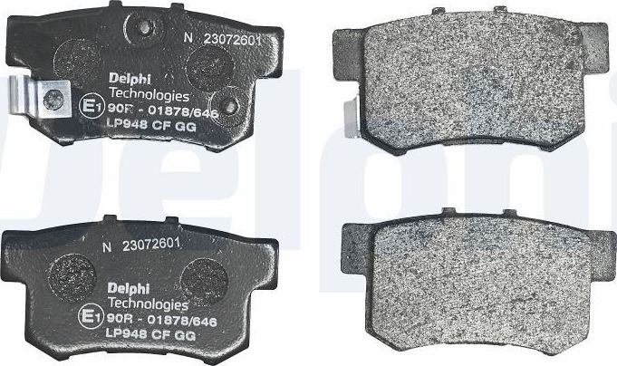 Тормозные колодки Delphi (Low-Metallic). Артикул LP948