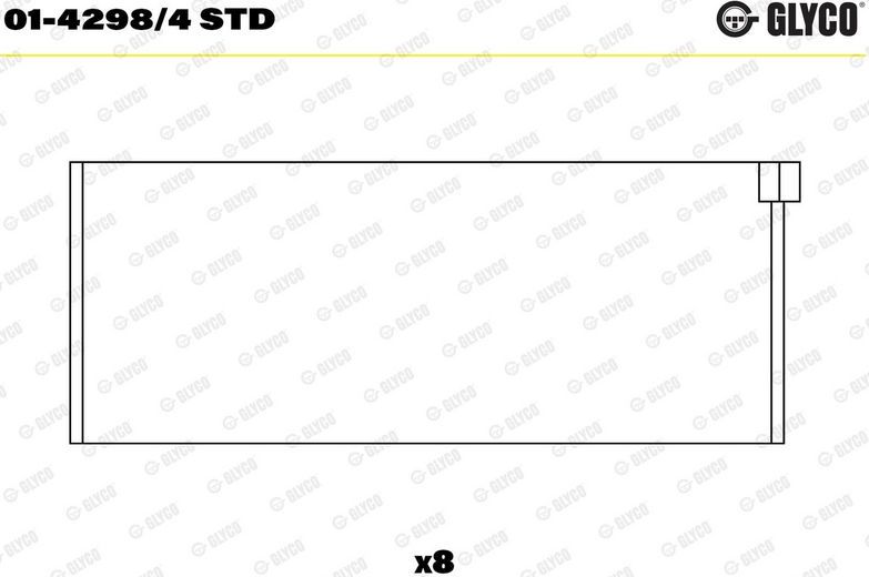 Вкладыши шатунные Glyco для Citroen XM II 1994-2000. Артикул 01-4298/4 STD