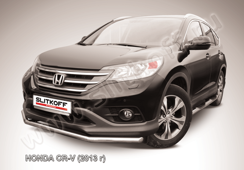 Защита Slitkoff переднего бампера d57 для Honda CR-V IV до рестайлинга (2L) 2012-2015. Артикул HCRV13-004