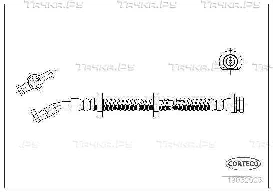 Тормозной шланг Corteco задний правый/левый для Land Rover Discovery II 1998-2004. Артикул 19032503