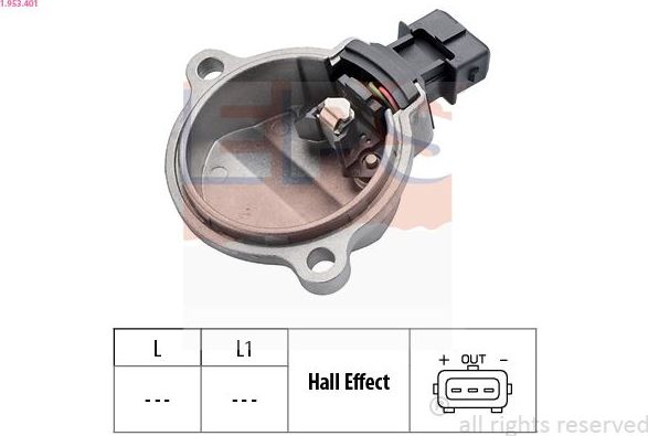Датчик положения распредвала EPS Made in Italy - OE Equivalent для Audi Coupe II (B3) 1991-1996. Артикул 1.953.401