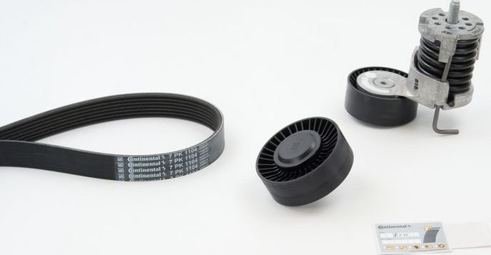 Приводной ремень поликлиновой с роликами (комплект) ContiTech. Артикул 7PK1104K1