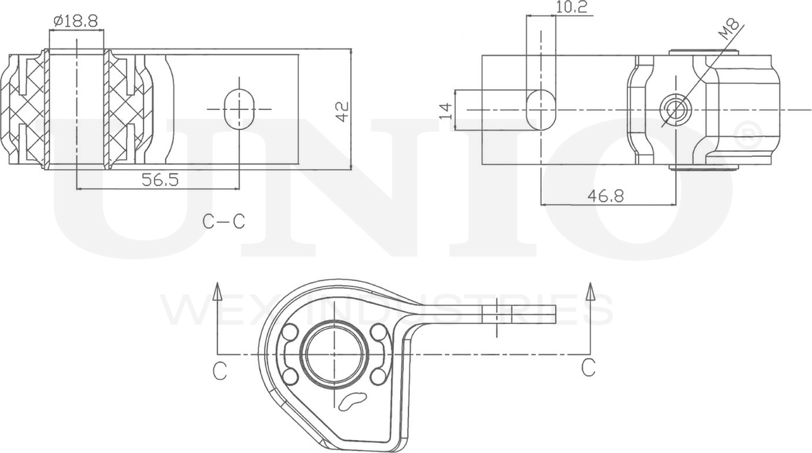 Сайлентблок рычага подвески (Unio). Артикул RMP-20106