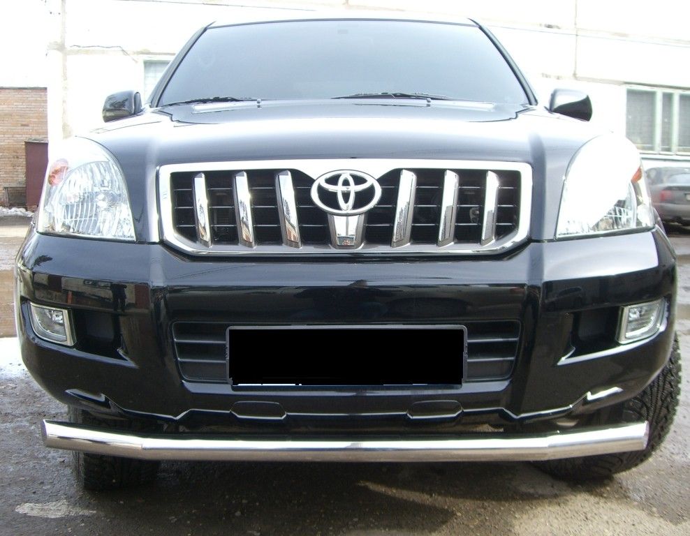Защита RusStal переднего бампера d76 (3 секции) для Toyota Land Cruiser Prado 120 2002-2009. Артикул TPZ-000153
