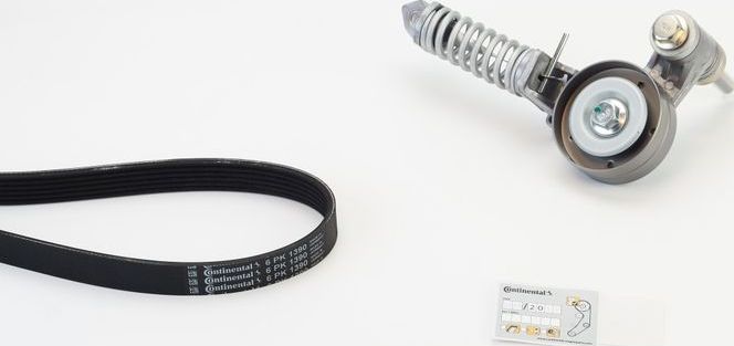 Приводной ремень поликлиновой с роликами (комплект) ContiTech. Артикул 6PK1390K2