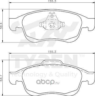 Дисковые тормозные колодки (Tyren). Артикул TYR1217971