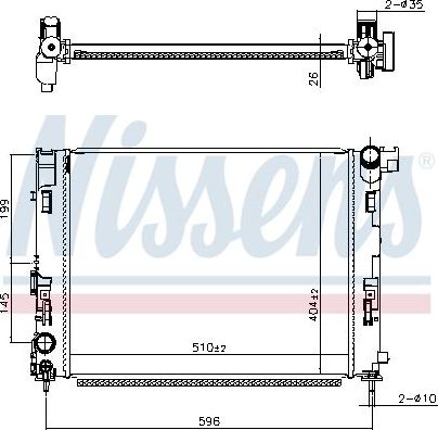 Радиатор охлаждения двигателя Nissens ** FIRST FIT **. Артикул 607086