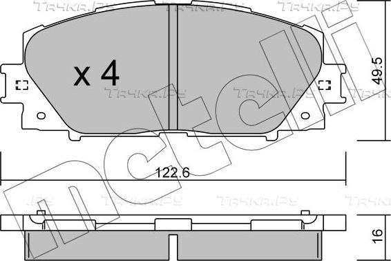 Тормозные колодки Metelli передние для Lexus CT I 2011-2018. Артикул 22-0745-1