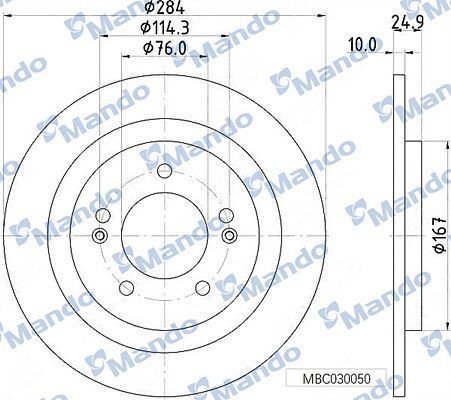 Тормозной диск Mando. Артикул MBC030050