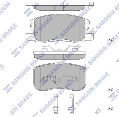 Тормозные колодки Sangsin Hi-Q. Артикул SP1680
