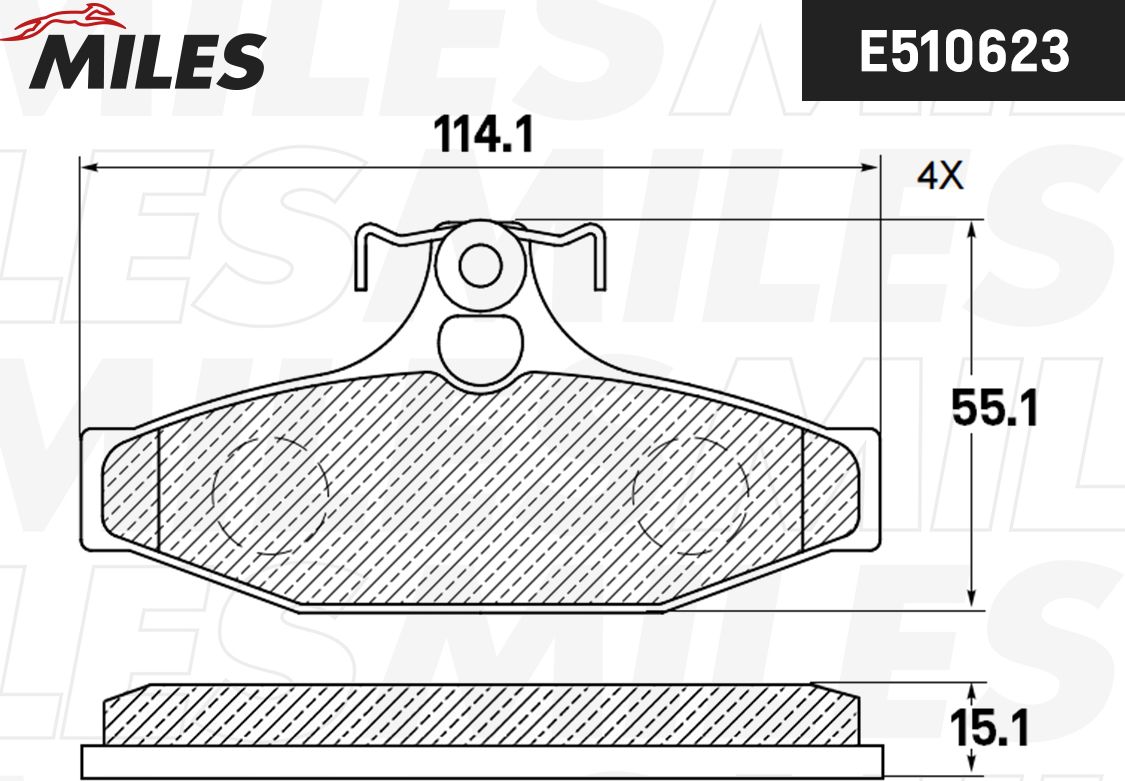 Тормозные колодки Miles (Керамика). Артикул E510623