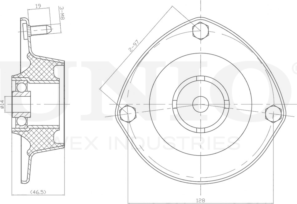 Опора амортизационной стойки (Unio). Артикул RMP-13083
