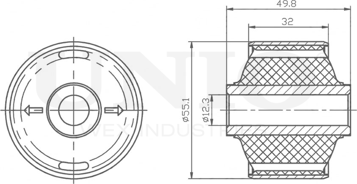 Сайлентблок рычага подвески (Unio). Артикул RMP-20405