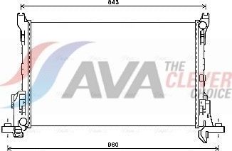 Радиатор охлаждения двигателя AVA для Renault Trafic III 2014-2026. Артикул RT2625