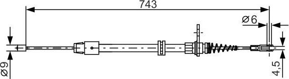 Трос ручника (тросик ручного тормоза) Bosch. Артикул 1 987 482 329