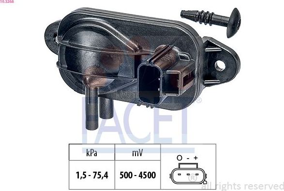 Датчик абсолютного давления (ДАД, MAP) Facet Made in Italy - OE Equivalent для Volvo V50 I 2004-2011. Артикул 10.3268