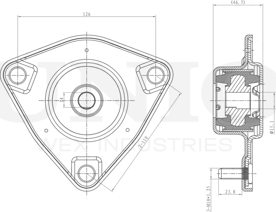 Опора амортизационной стойки (Unio). Артикул RMP-13057