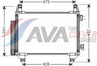 Радиатор кондиционера (конденсатор) AVA (алюминий). Артикул TO5665D