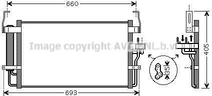 Радиатор кондиционера (конденсатор) AVA (алюминий). Артикул HY5092D