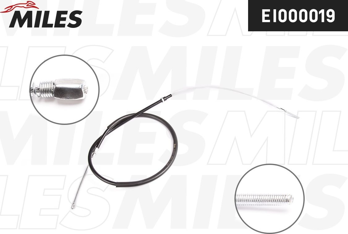 Трос ручника (тросик ручного тормоза) Miles. Артикул EI000019