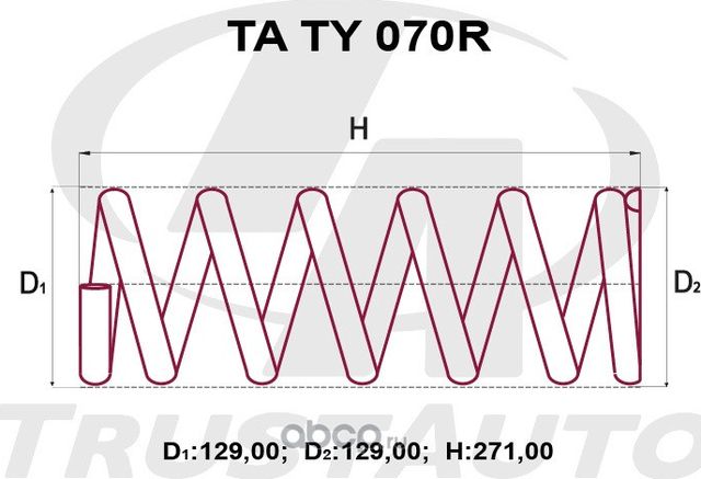 ПРУЖИНА ПОДВЕСКИ УСИЛЕННАЯ (Trustauto). Артикул TATY070R