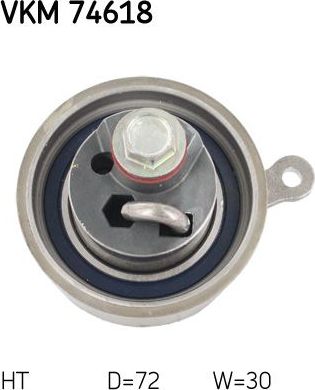 Натяжной ролик (натяжитель) ремня ГРМ SKF. Артикул VKM 74618