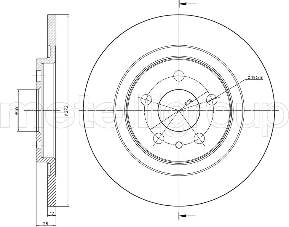 Тормозной диск Metelli. Артикул 23-0554C